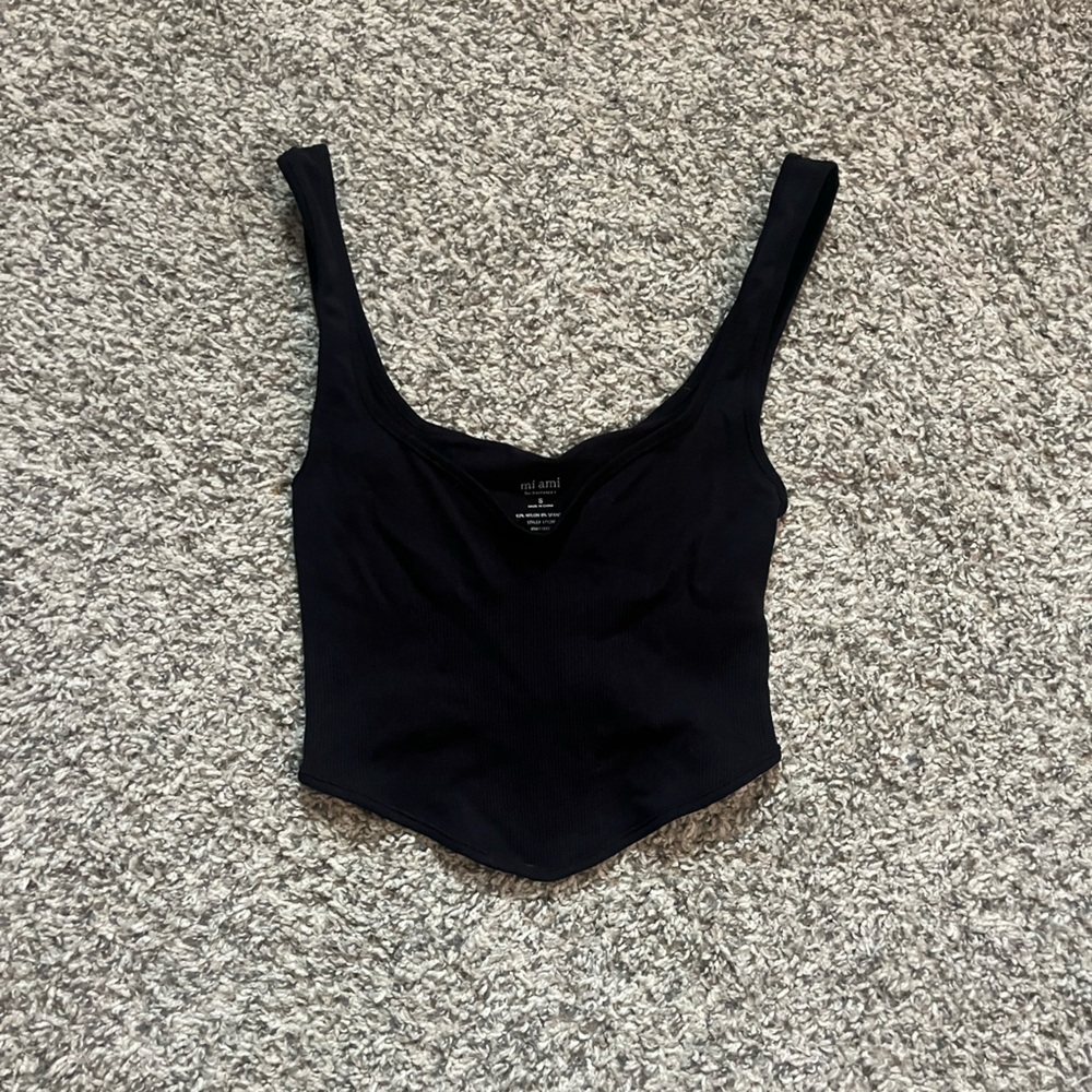 miami Black Ribbed Top